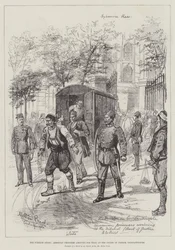 Die türkische Krise, armenische Gefangene kommen zur Verhandlung am Justizhof in Konstantinopel